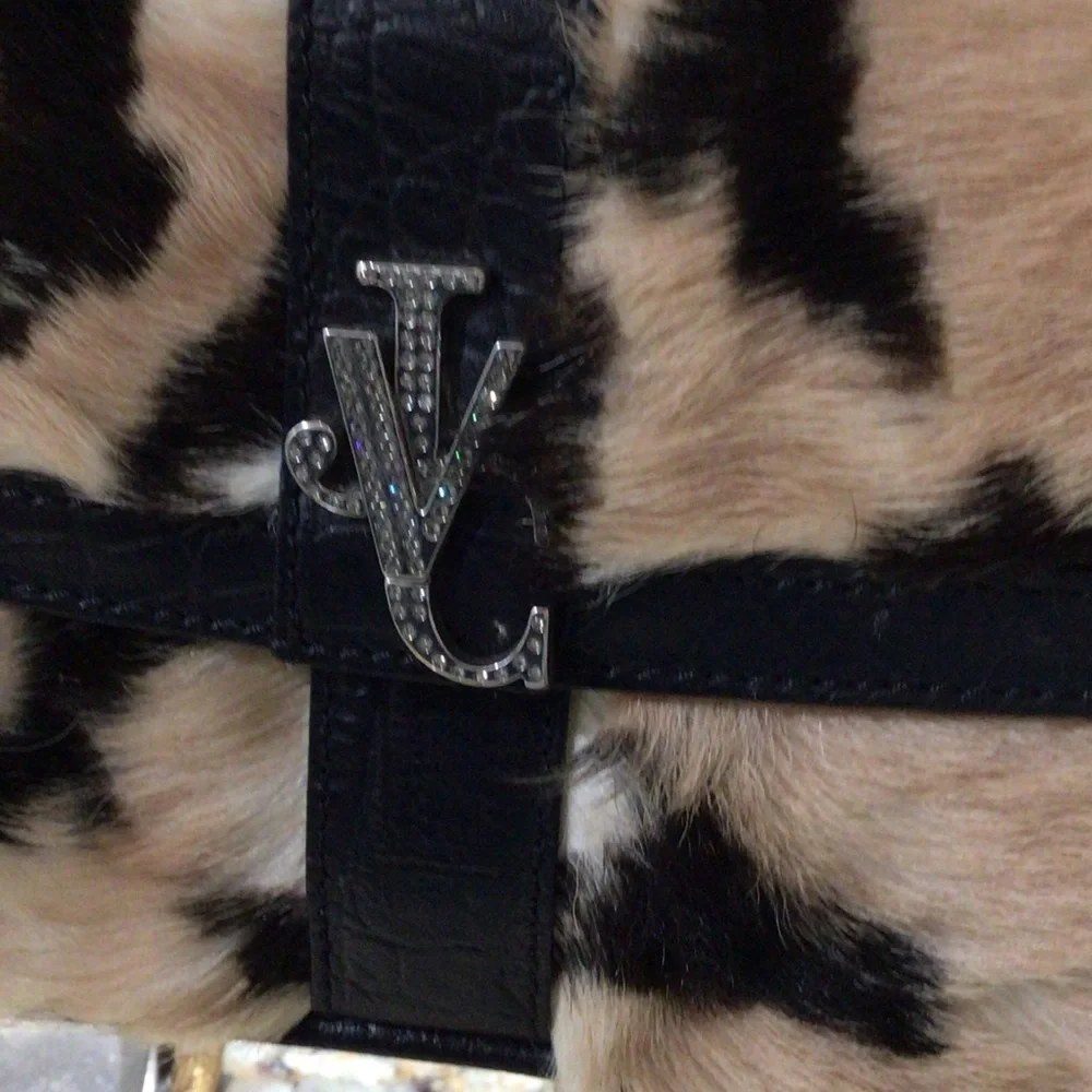 Versace Jeans Couture Faux Tiger Fur Shoulder Bag